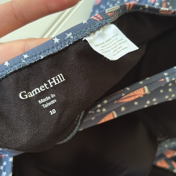 Garnet Hill | Women's Ruched Halter Sailboat Print One Piece Swimsuit Size 10 - Picture 5 of 8